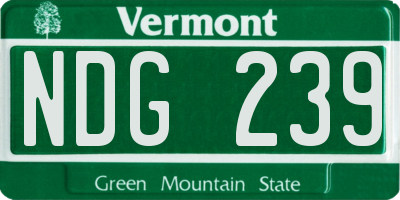 VT license plate NDG239