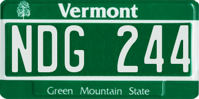 VT license plate NDG244