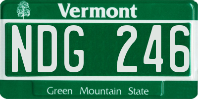VT license plate NDG246
