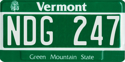 VT license plate NDG247
