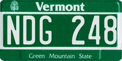 VT license plate NDG248