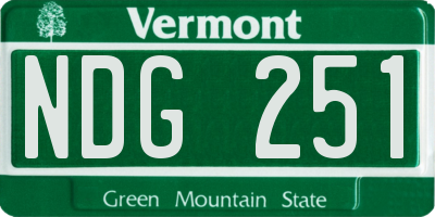 VT license plate NDG251