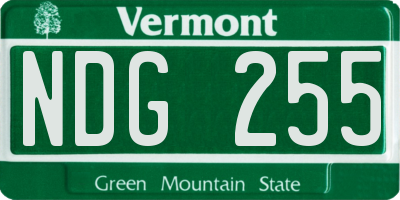 VT license plate NDG255