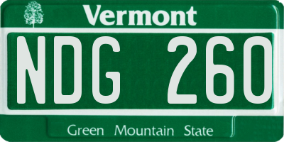 VT license plate NDG260
