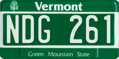VT license plate NDG261