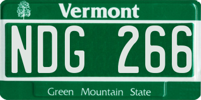 VT license plate NDG266
