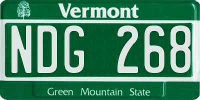 VT license plate NDG268