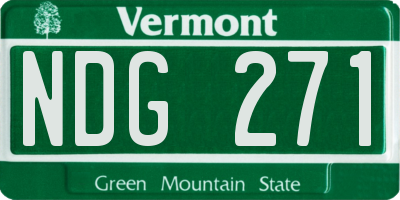 VT license plate NDG271