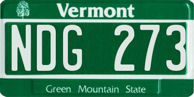 VT license plate NDG273