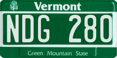 VT license plate NDG280