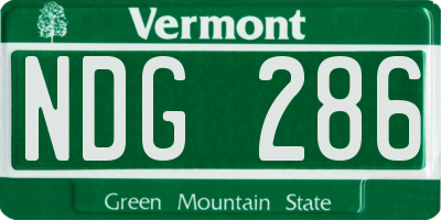 VT license plate NDG286