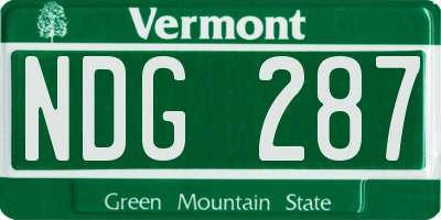VT license plate NDG287