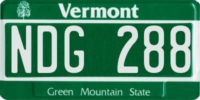 VT license plate NDG288