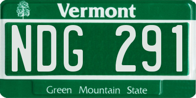 VT license plate NDG291