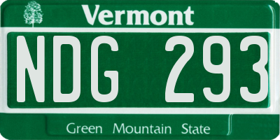 VT license plate NDG293