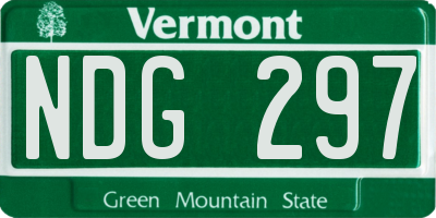 VT license plate NDG297
