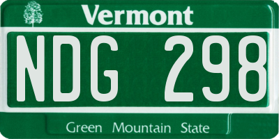 VT license plate NDG298