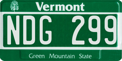 VT license plate NDG299