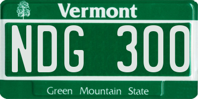 VT license plate NDG300