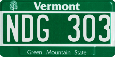 VT license plate NDG303