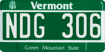 VT license plate NDG306