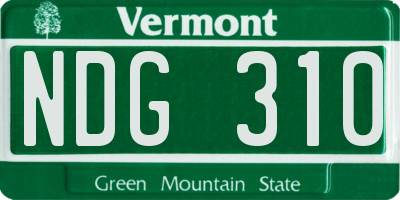 VT license plate NDG310