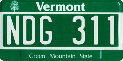 VT license plate NDG311