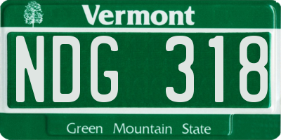VT license plate NDG318