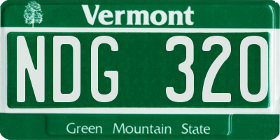 VT license plate NDG320