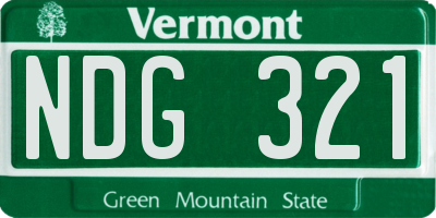 VT license plate NDG321