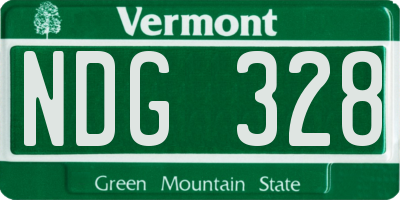 VT license plate NDG328