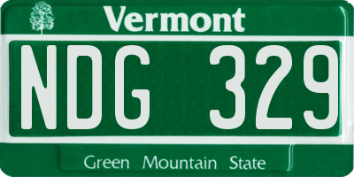 VT license plate NDG329