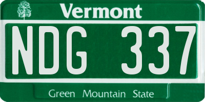 VT license plate NDG337