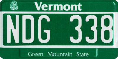 VT license plate NDG338