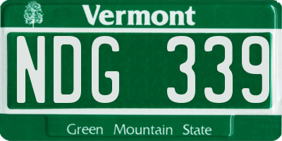 VT license plate NDG339