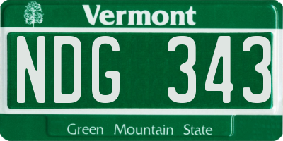VT license plate NDG343