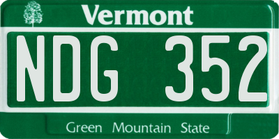 VT license plate NDG352