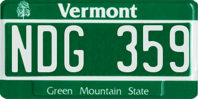 VT license plate NDG359