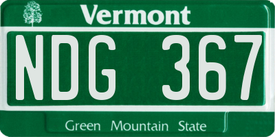 VT license plate NDG367