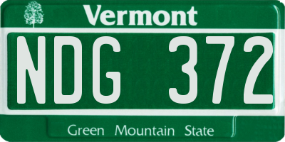 VT license plate NDG372