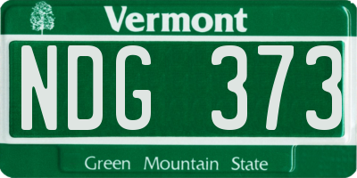 VT license plate NDG373