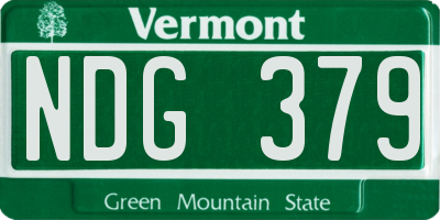 VT license plate NDG379