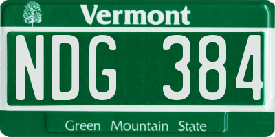 VT license plate NDG384