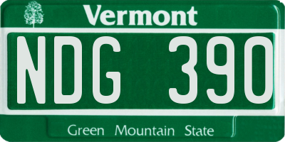 VT license plate NDG390