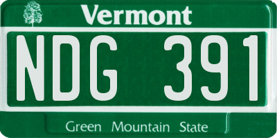VT license plate NDG391