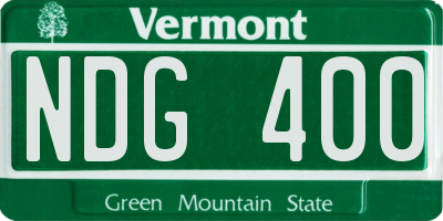 VT license plate NDG400