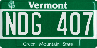 VT license plate NDG407