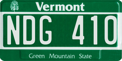 VT license plate NDG410