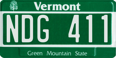 VT license plate NDG411