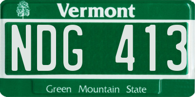 VT license plate NDG413